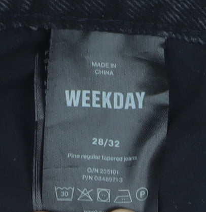 Weekday Black Tapered Jeans for Unisex Adults L