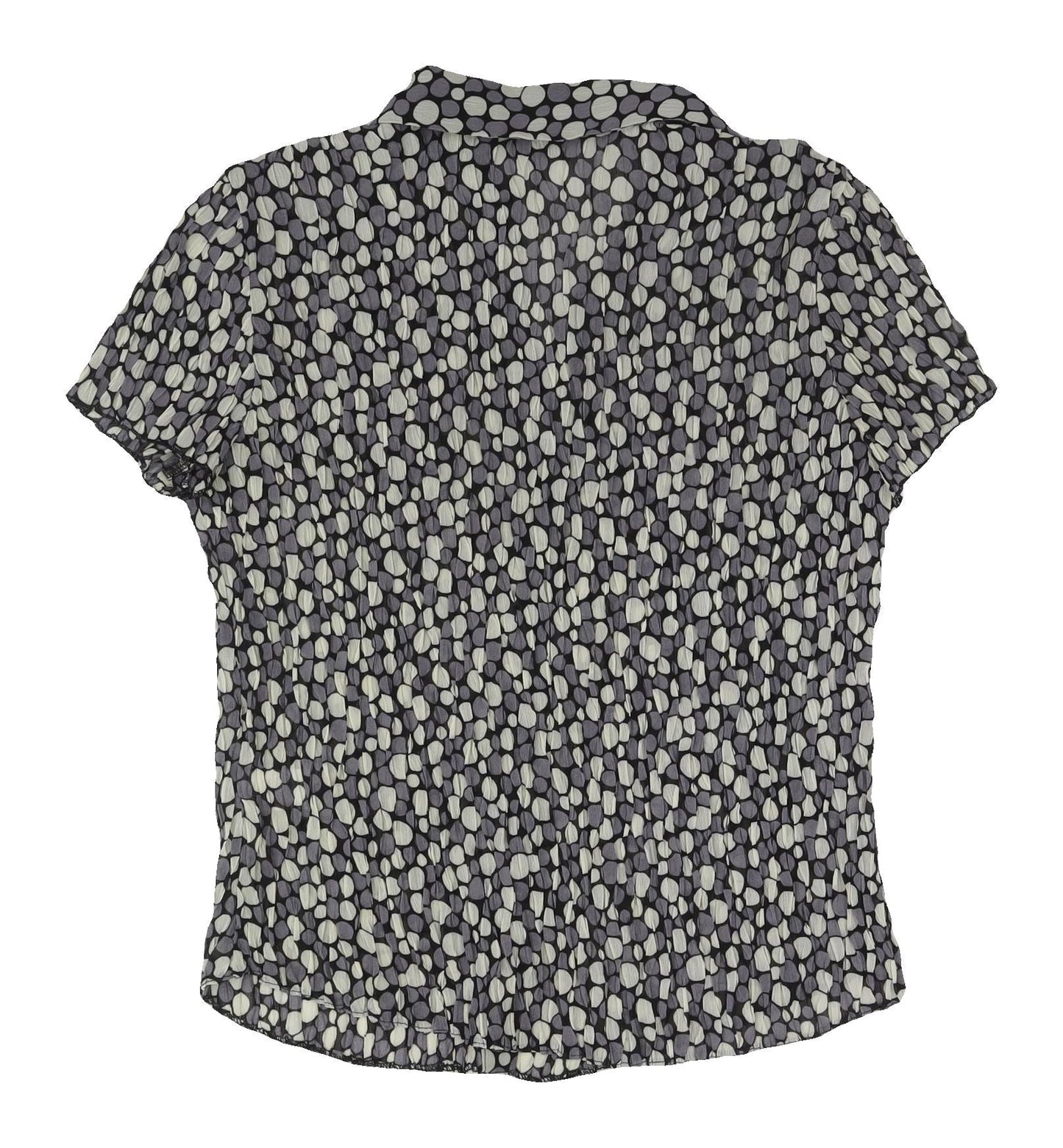 Per Se Women's Grey Geometric Blouse, Size 12
