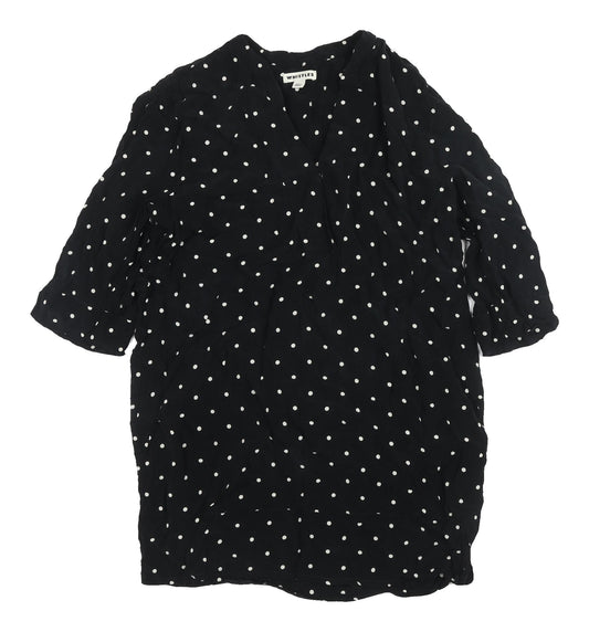 Whistles Women's Black Polka Dot Blouse UK 8