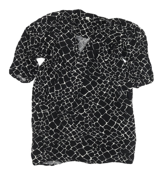 Whistles Women's Black XS Geometric V-Neck Blouse