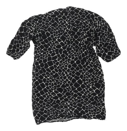 Whistles Women's Black XS Geometric V-Neck Blouse