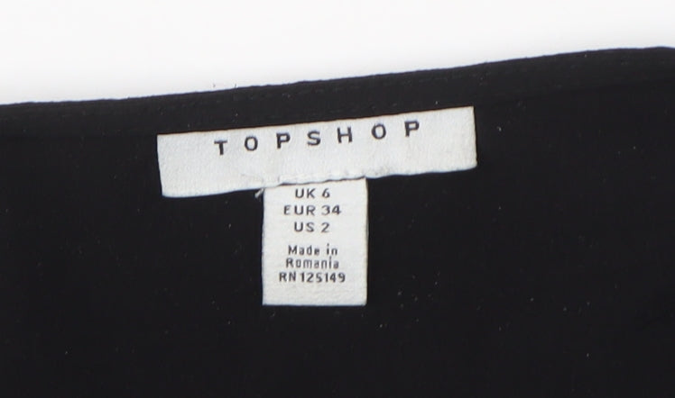 Topshop Black Women's Kimono Sleeve Blouse UK 6