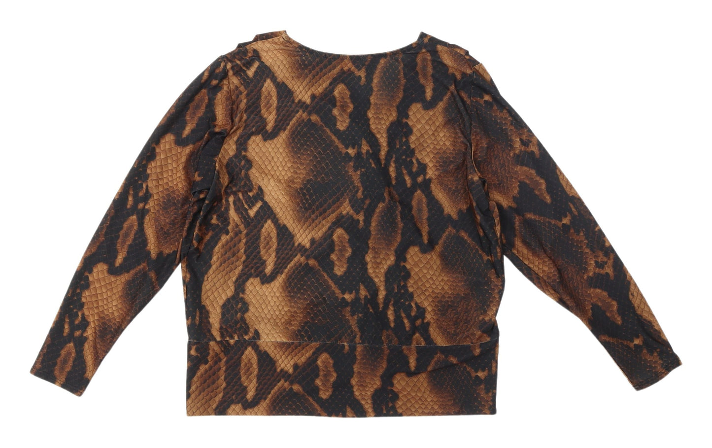 Dorothy Perkins Women's Brown Animal Wrap Blouse UK 10
