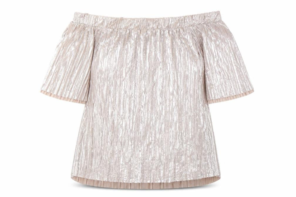 Front view of River Island Silver Off Shoulder Camisole Blouse -, size 10