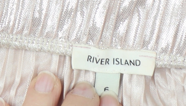 River Island Silver Off Shoulder Camisole Blouse - Size 10
