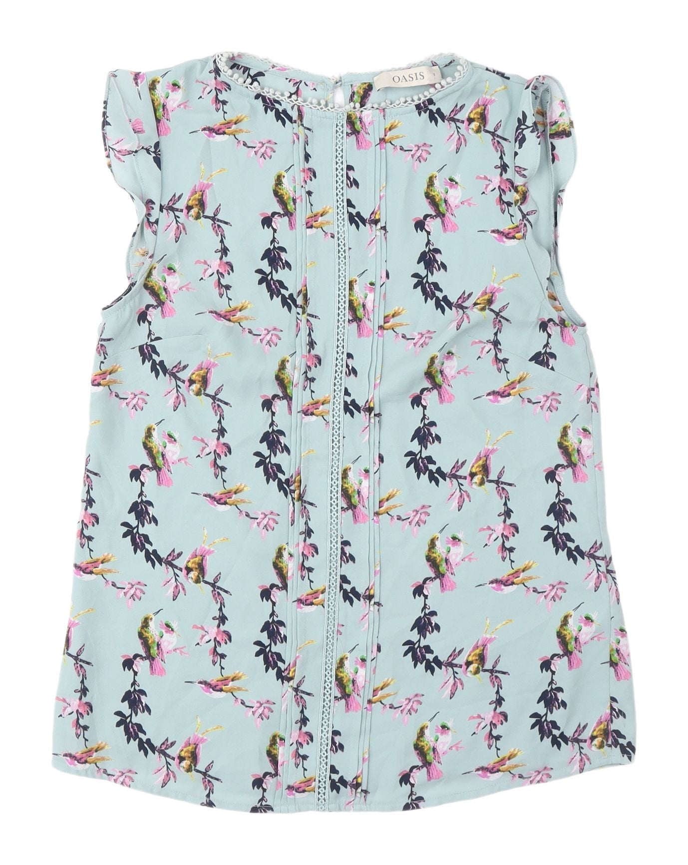 Oasis Women's Floral Bird Print Blouse, Size 8, Multicoloured