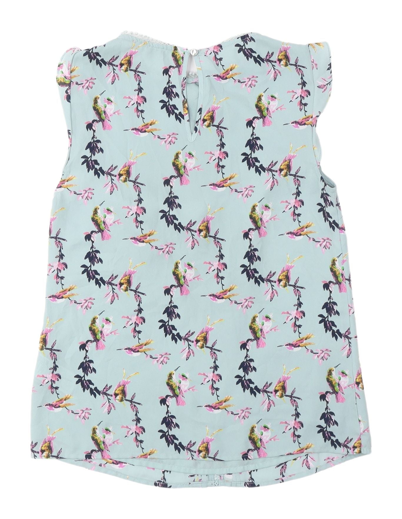 Oasis Women's Floral Bird Print Blouse, Size 8, Multicoloured