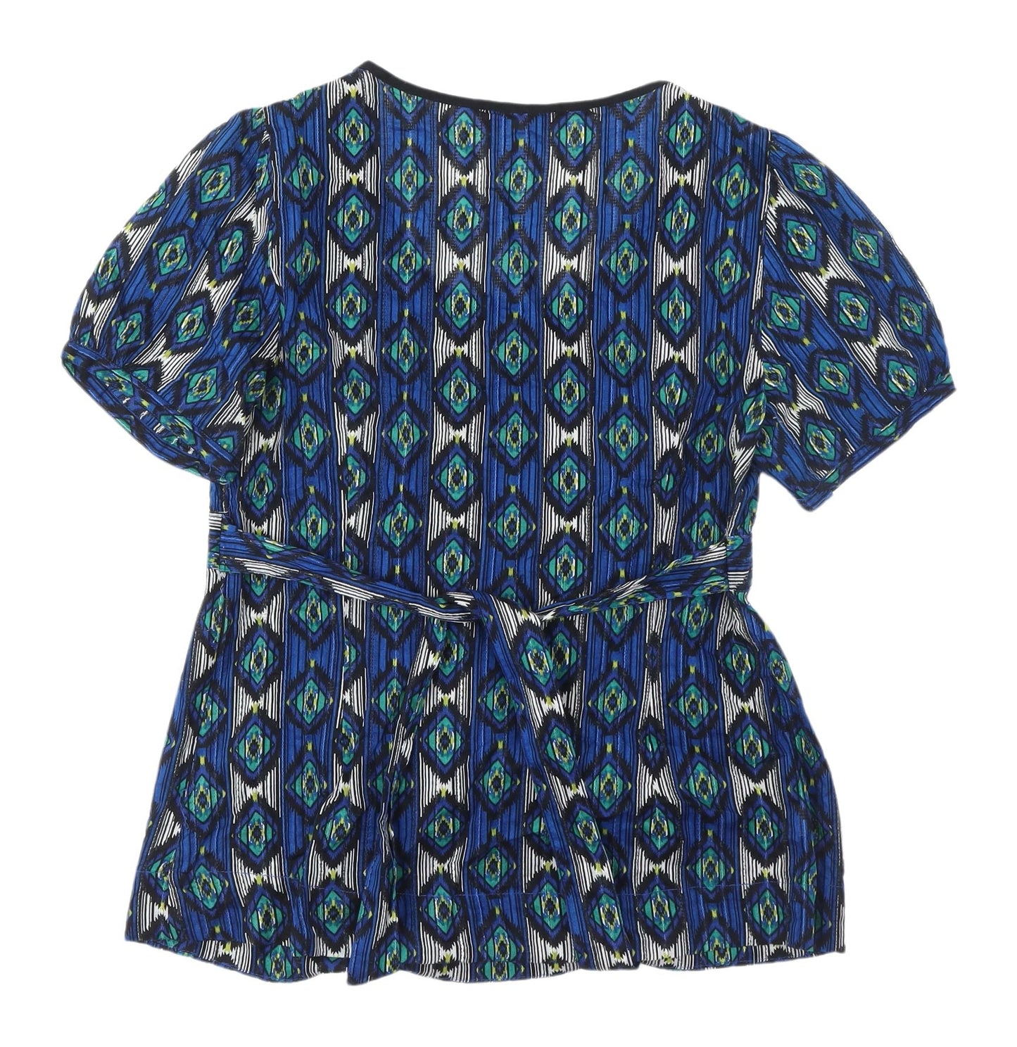 Morgoon Women's Multicoloured Geometric Tunic Blouse UK 10