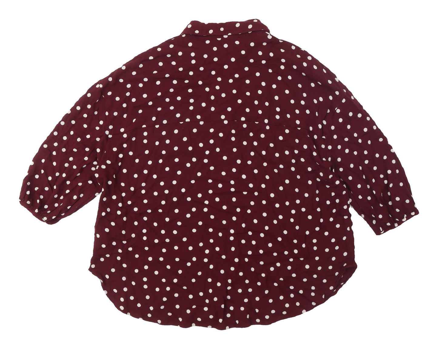 Next Women's Red Polka Dot Button-Up Shirt Size 10