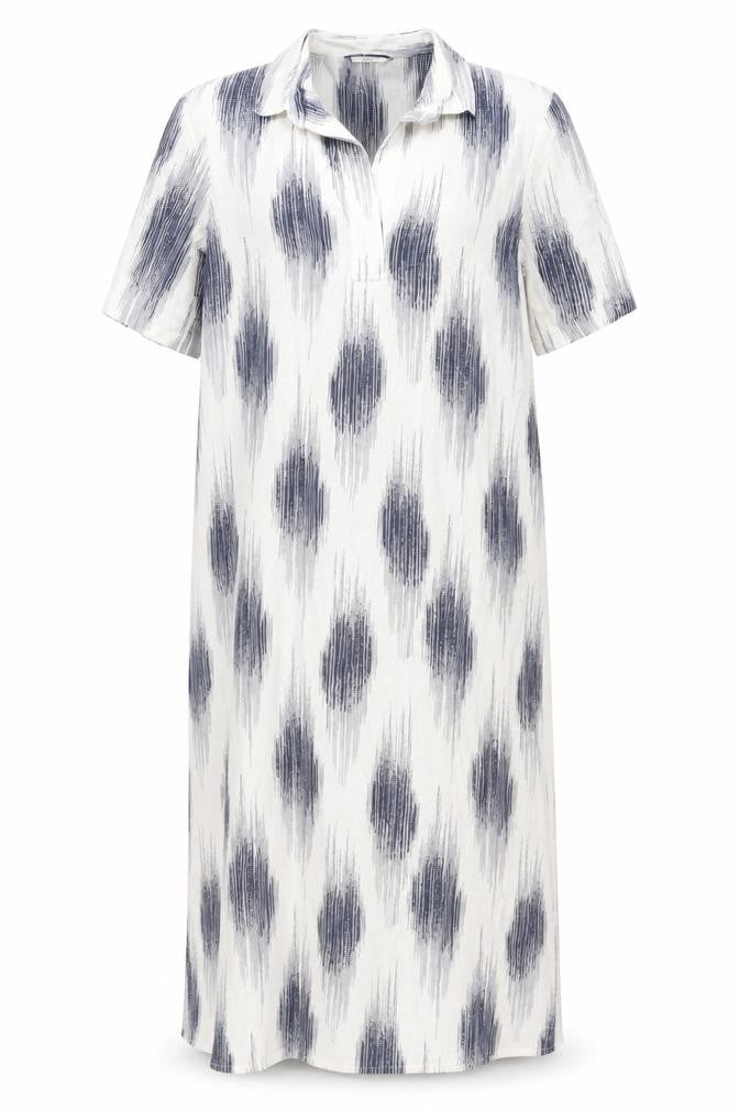 Marks and Spencer Ivory Geometric Shirt Dress - Size 8