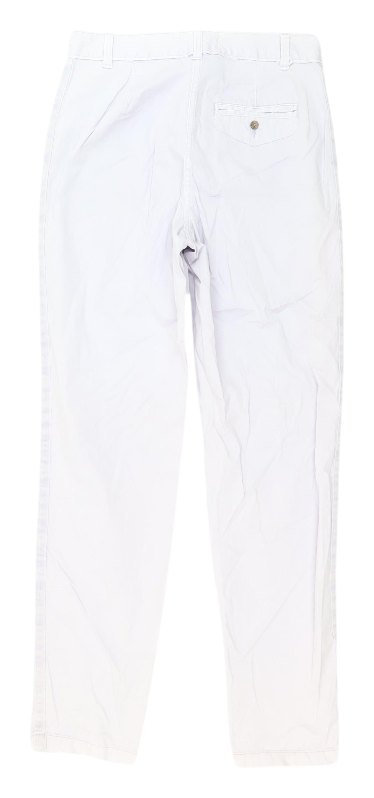 Marks and Spencer Women's White Chino Trousers Size 8