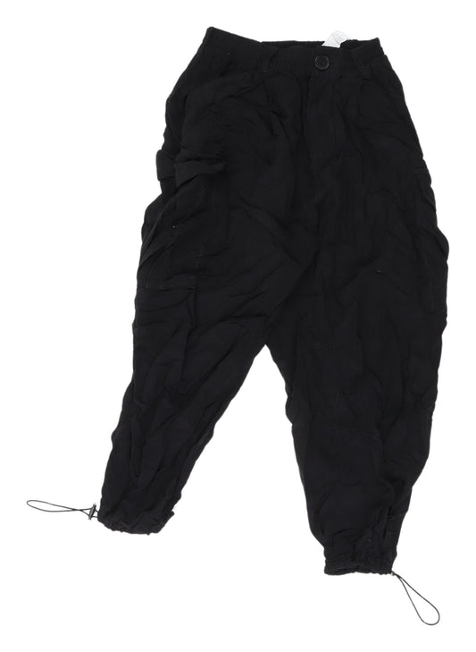 Zara Women's Black Cargo Trousers XS Relaxed Style
