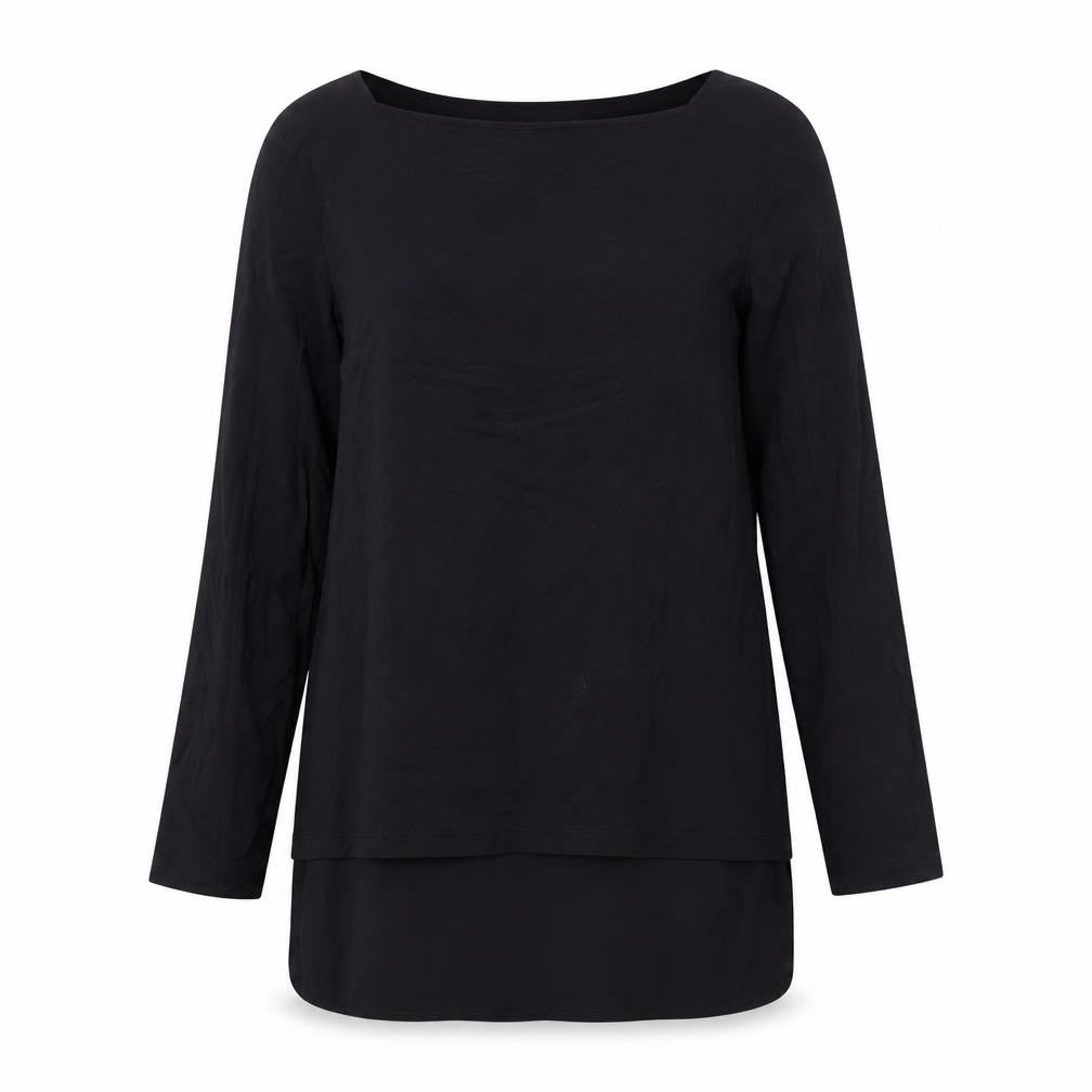 Front view of Marks & Spencer Black Blouse - UK 6, Long Sleeve