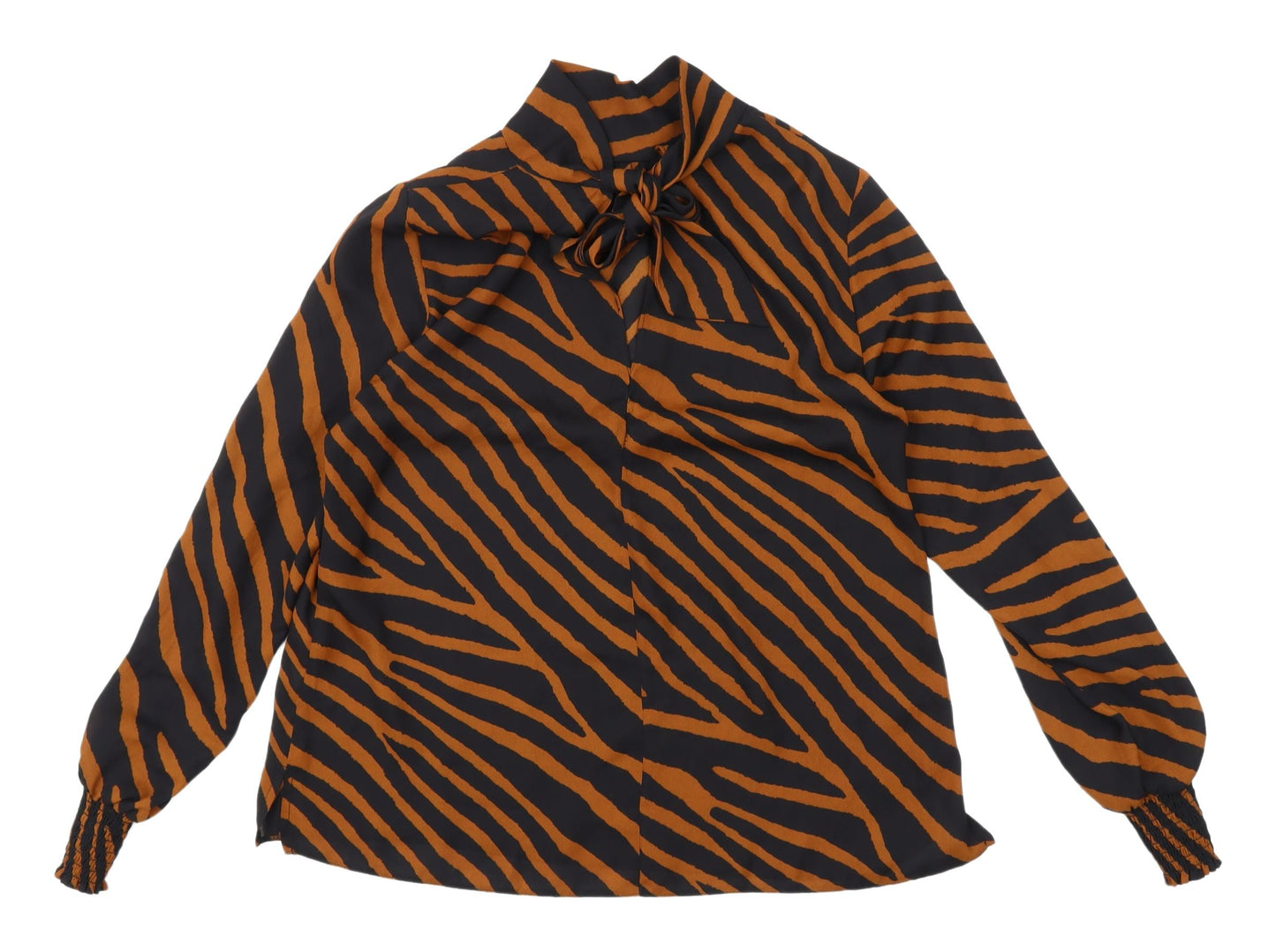 New Look Women's Brown Animal Print Blouse, Size 12