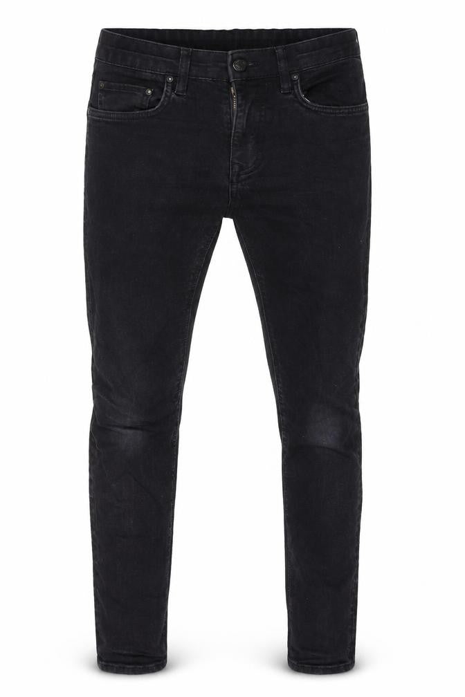Front view of Easy Men's Black Skinny Jeans, size 30, Flame-Resistant