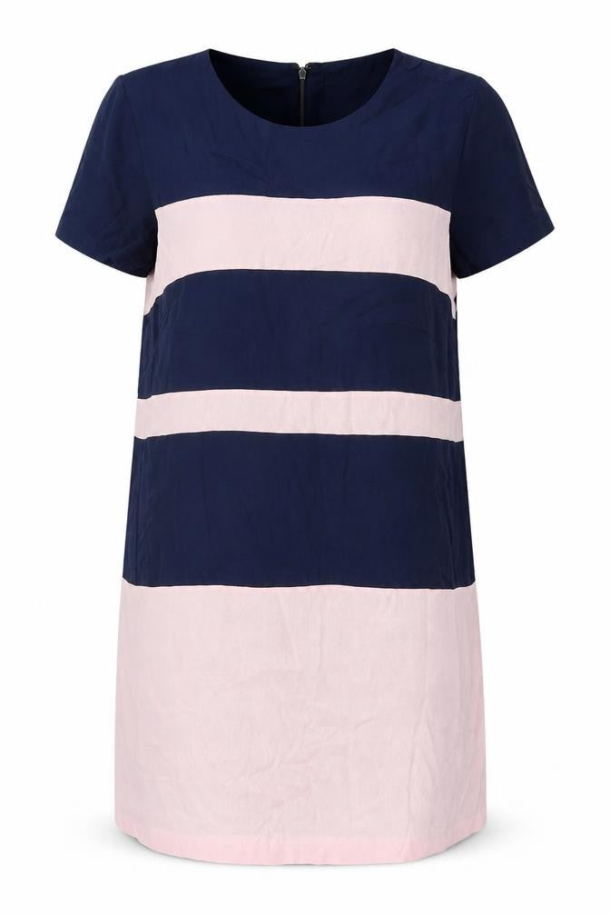 Front view of French Connection Women’s Multicoloured Striped Shift Dress -, size UK 12