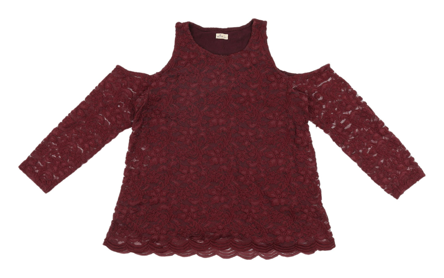 Hollister Women's Red Lace Tunic Blouse, Size S
