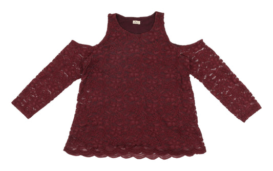 Hollister Women's Red Lace Tunic Blouse, Size S