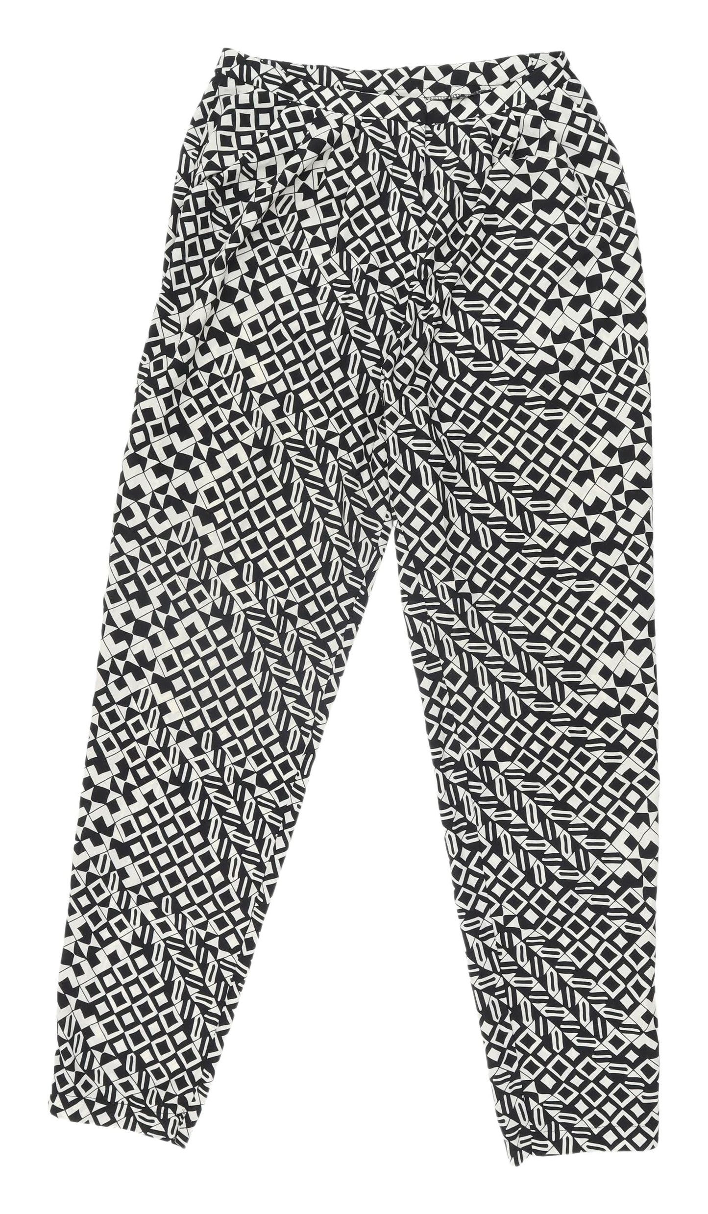 ASOS Women's Black & White Geometric Joggers, Size 6