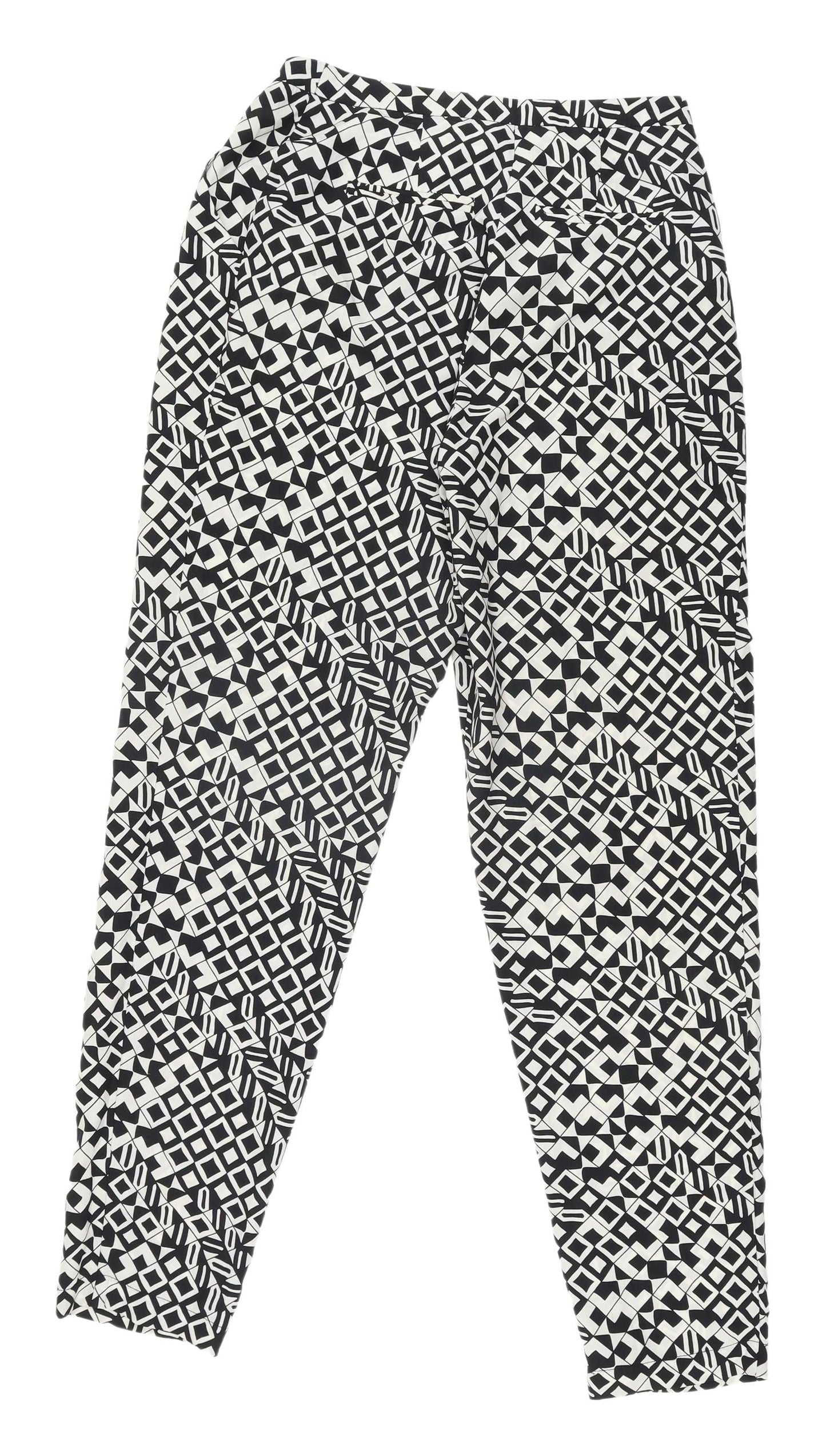 ASOS Women's Black & White Geometric Joggers, Size 6