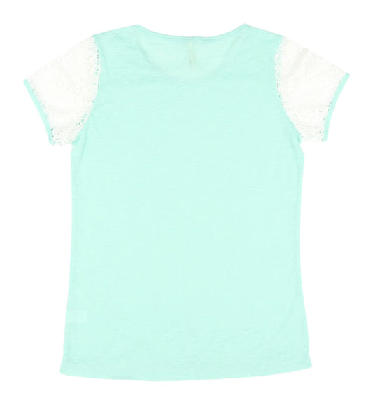 17 Club Women's Green Lace T-Shirt, Size M
