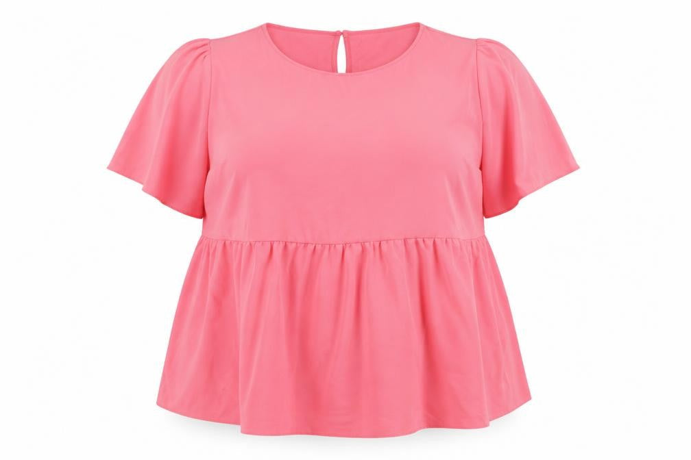 Evans Women's Pink Flutter Sleeve Tunic Blouse Size 20