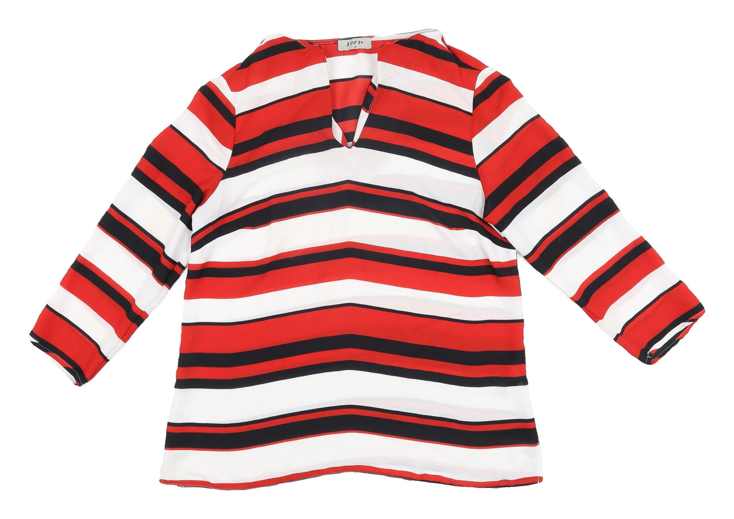 Soon Women's Multicoloured Striped Tunic Blouse Size 12