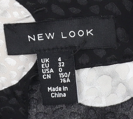 New Look Women's Black Polka Dot Blouse, Size 4