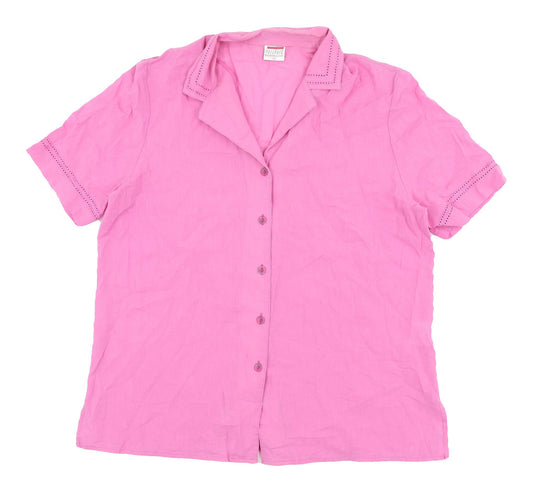 Reichart Women's Pink Button-Up Blouse Size 14