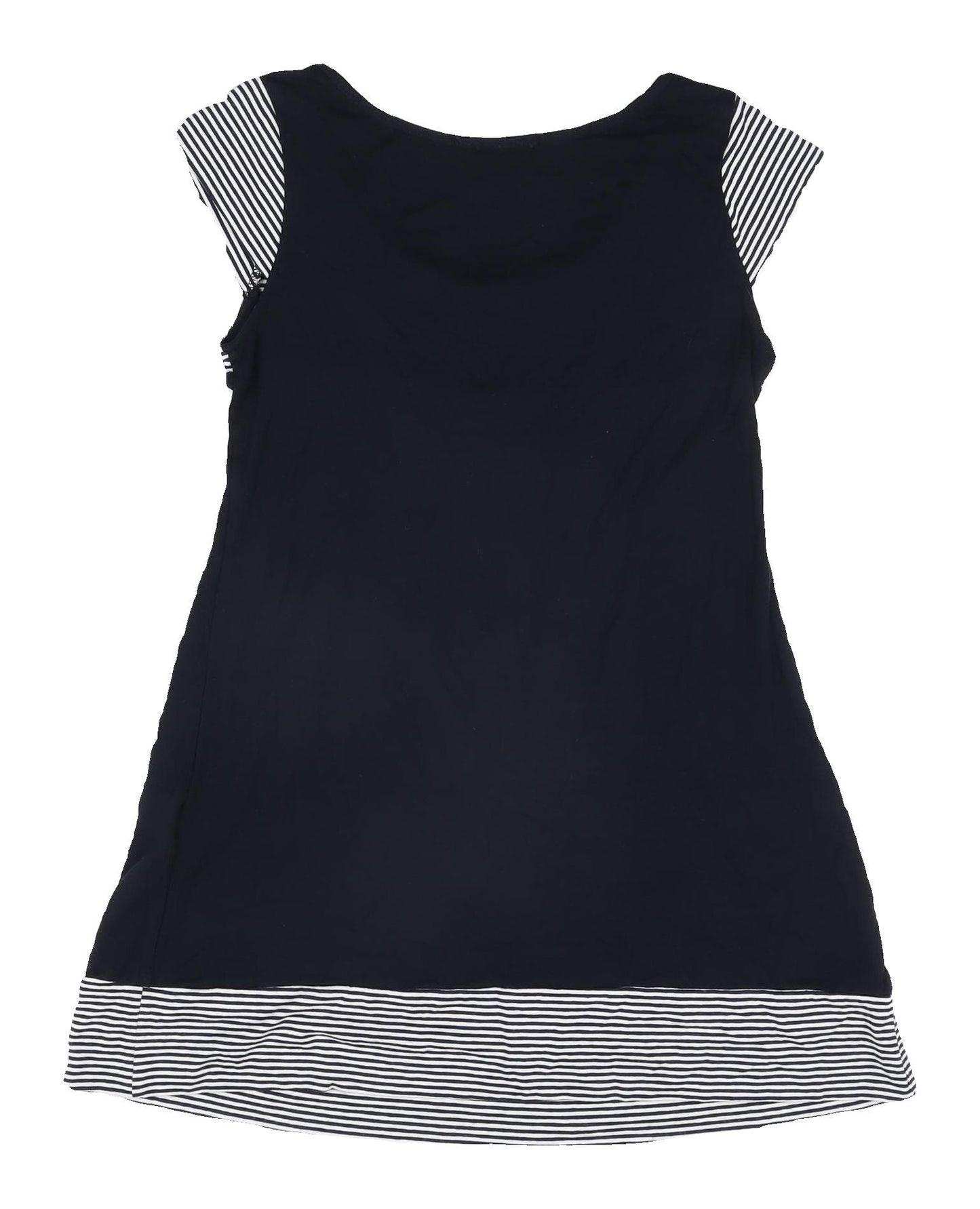 Natural Women's Black Tunic with Button Accents, M