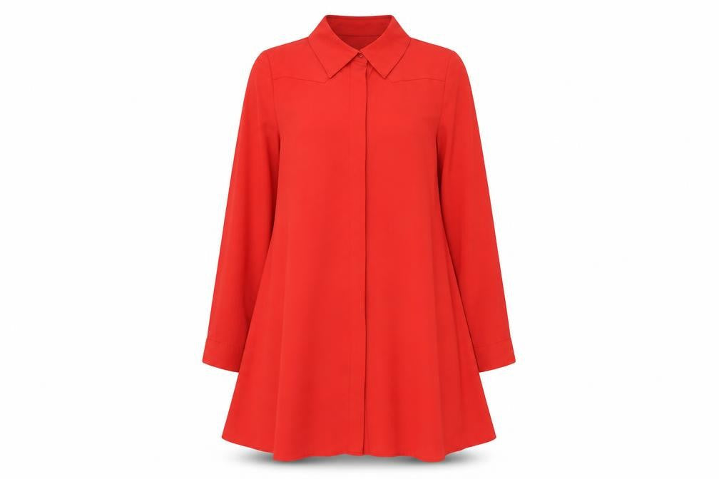 Glamorous Red Collared Women's XS Shirt Dress