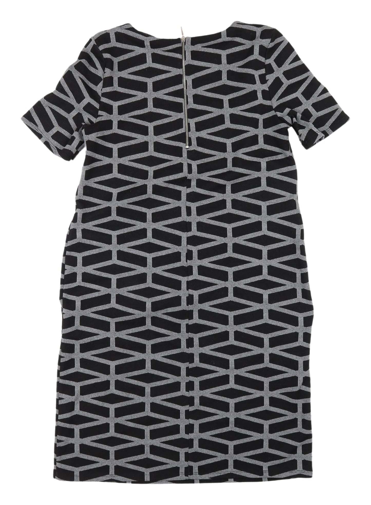 Wallis Women's Black Geometric Shift Dress Size 10