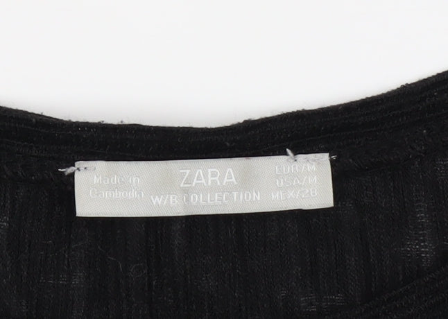 Zara Women's Black Long Sleeve Blouse M