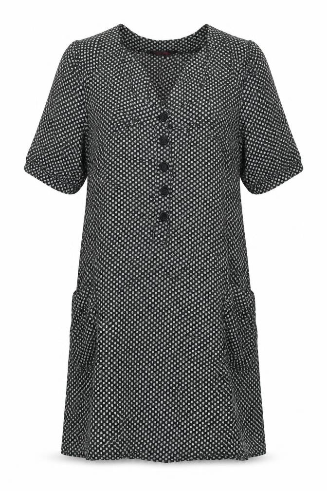 Front view of Miss Selfridge Black Floral Dress, size 12, Women
