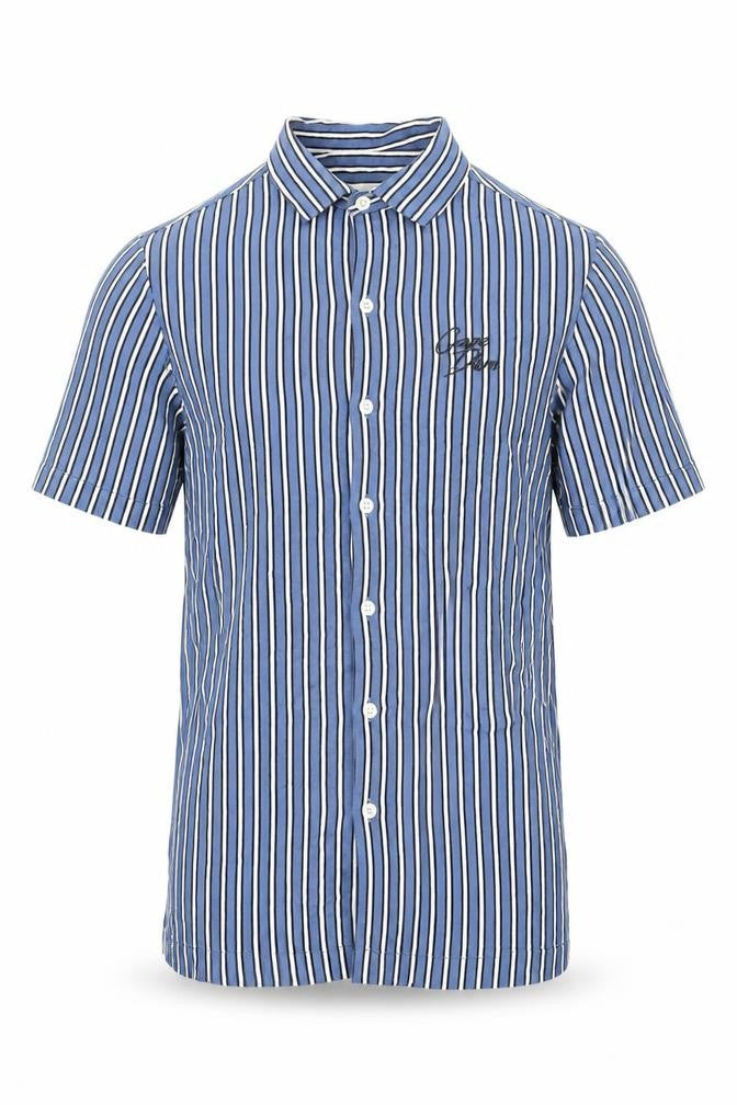 River Island Men's Blue Striped Short Sleeve Shirt XS