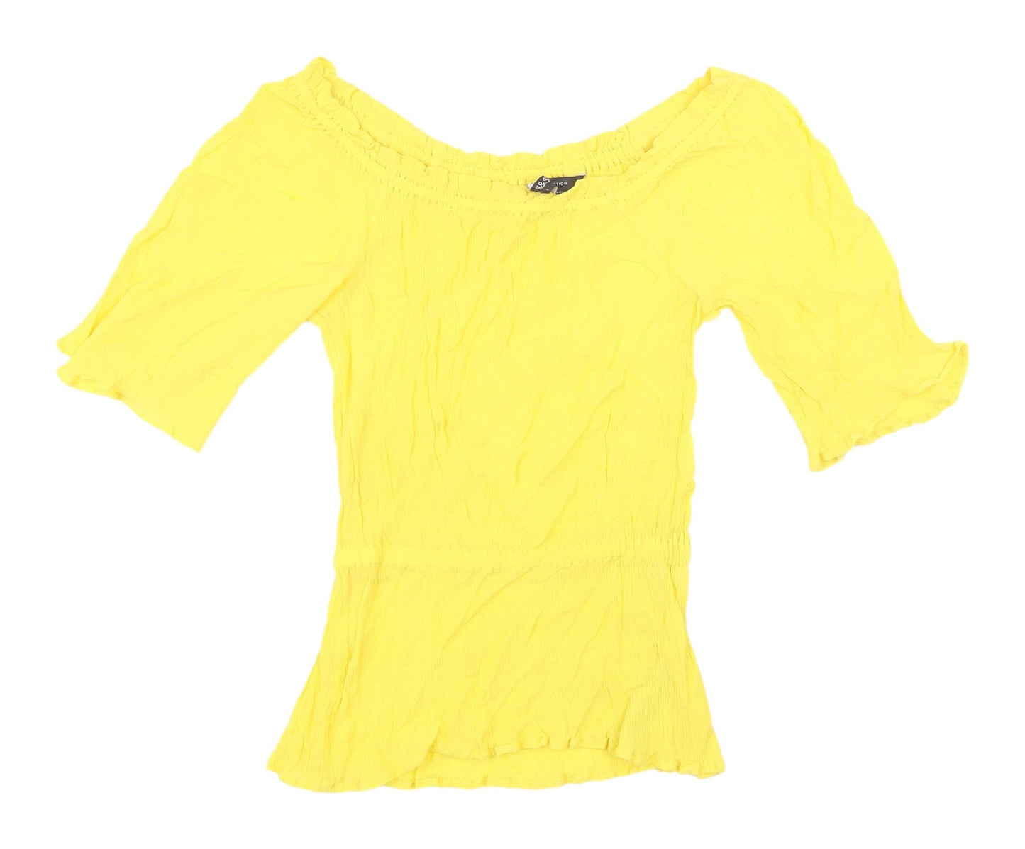 Marks and Spencer Yellow Off Shoulder Flutter Sleeve Blouse