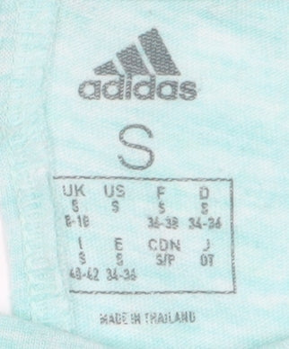 Adidas Women's Green T-Shirt S, Short Sleeve, Sports