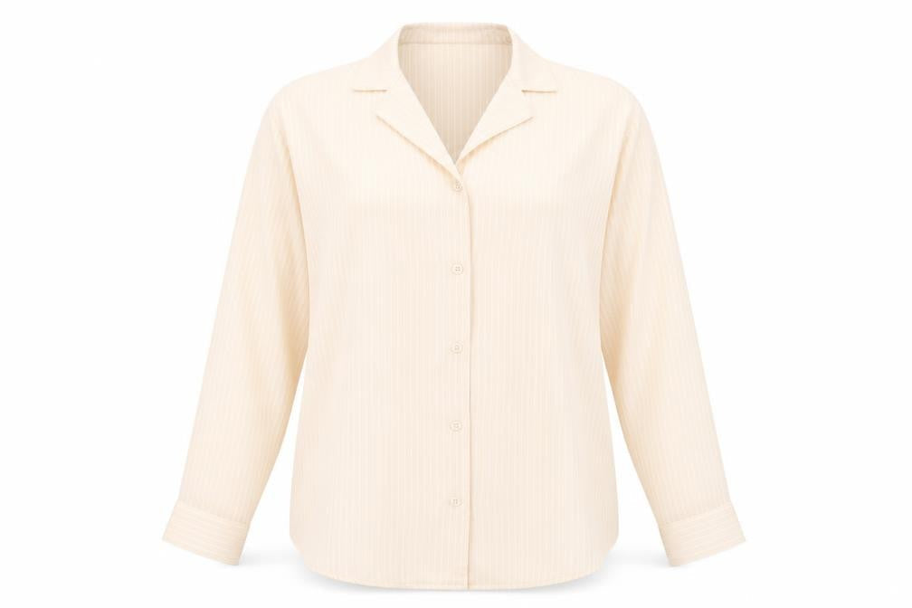Boohoo Womens Beige Striped Polyester Basic Button-Up Size 6 Collared