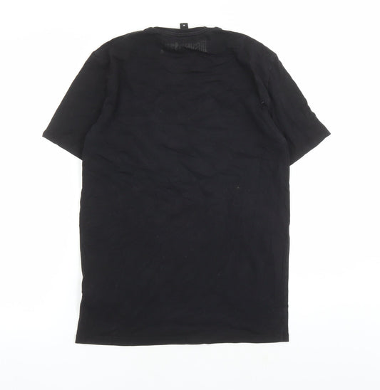 Just Cavalli Mens Black Cotton T-Shirt Size M Crew Neck