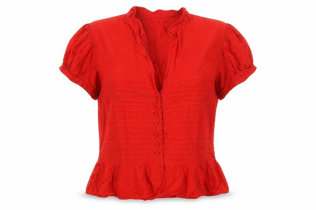 Womens UK Size 16 Linea Red Cotton Blouse