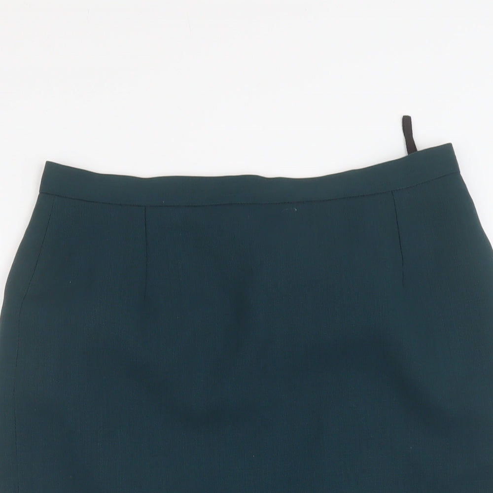 Premium Collection Womens Green Wool A-Line Skirt Size 26 in Zip