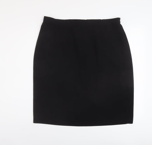 Dunnes Stores Womens Black Polyester A-Line Skirt Size 37 in Zip