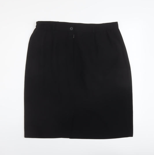Dunnes Stores Womens Black Polyester A-Line Skirt Size 37 in Zip