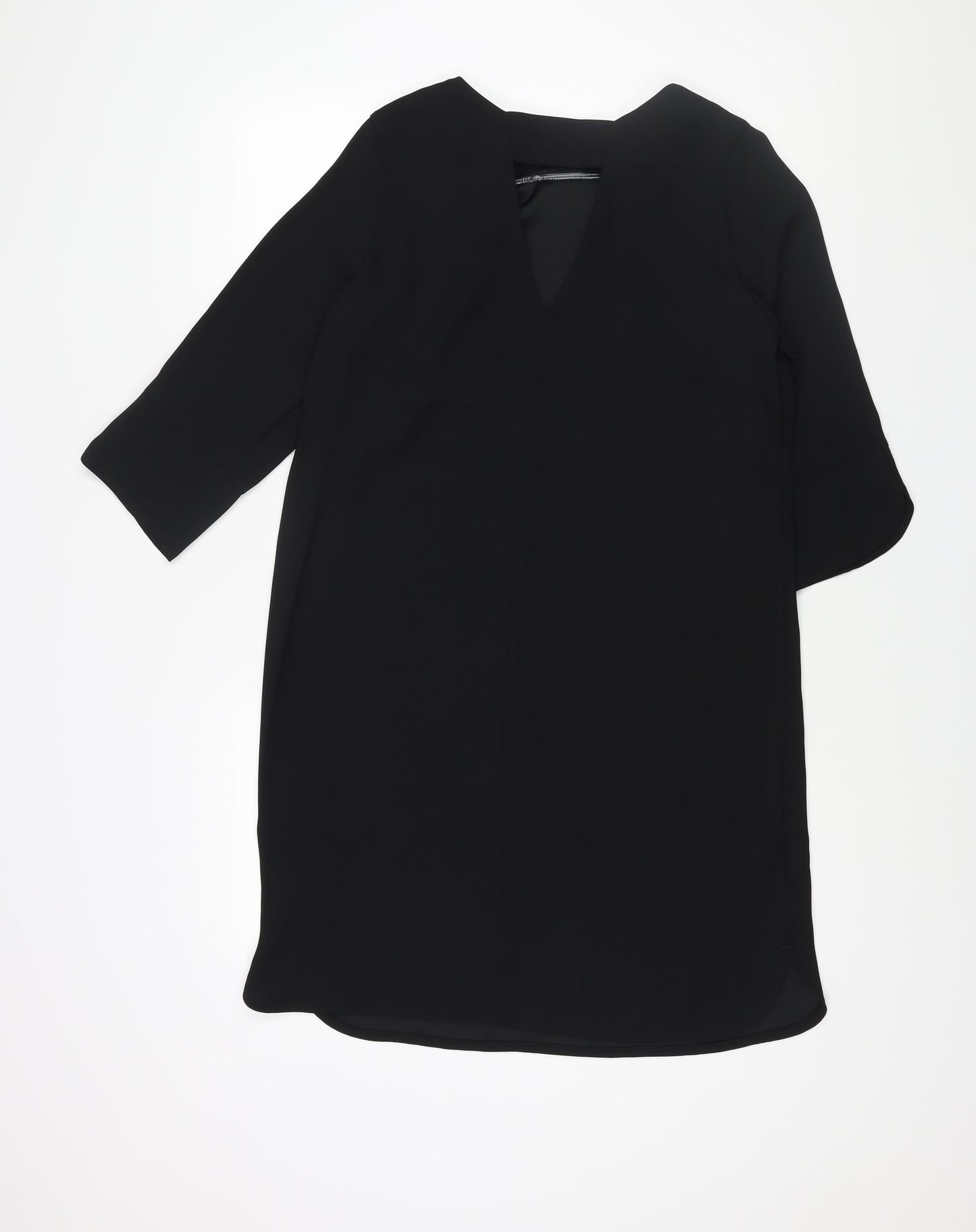 Marks and Spencer Womens Black Polyester Shift Size 12 Round Neck Pullover