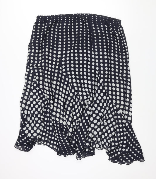 Ridella Womens Blue Polka Dot Polyester Trumpet Skirt Size 22