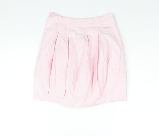Lottum Womens Pink Striped Polyester Mini Skirt Size 8 Zip
