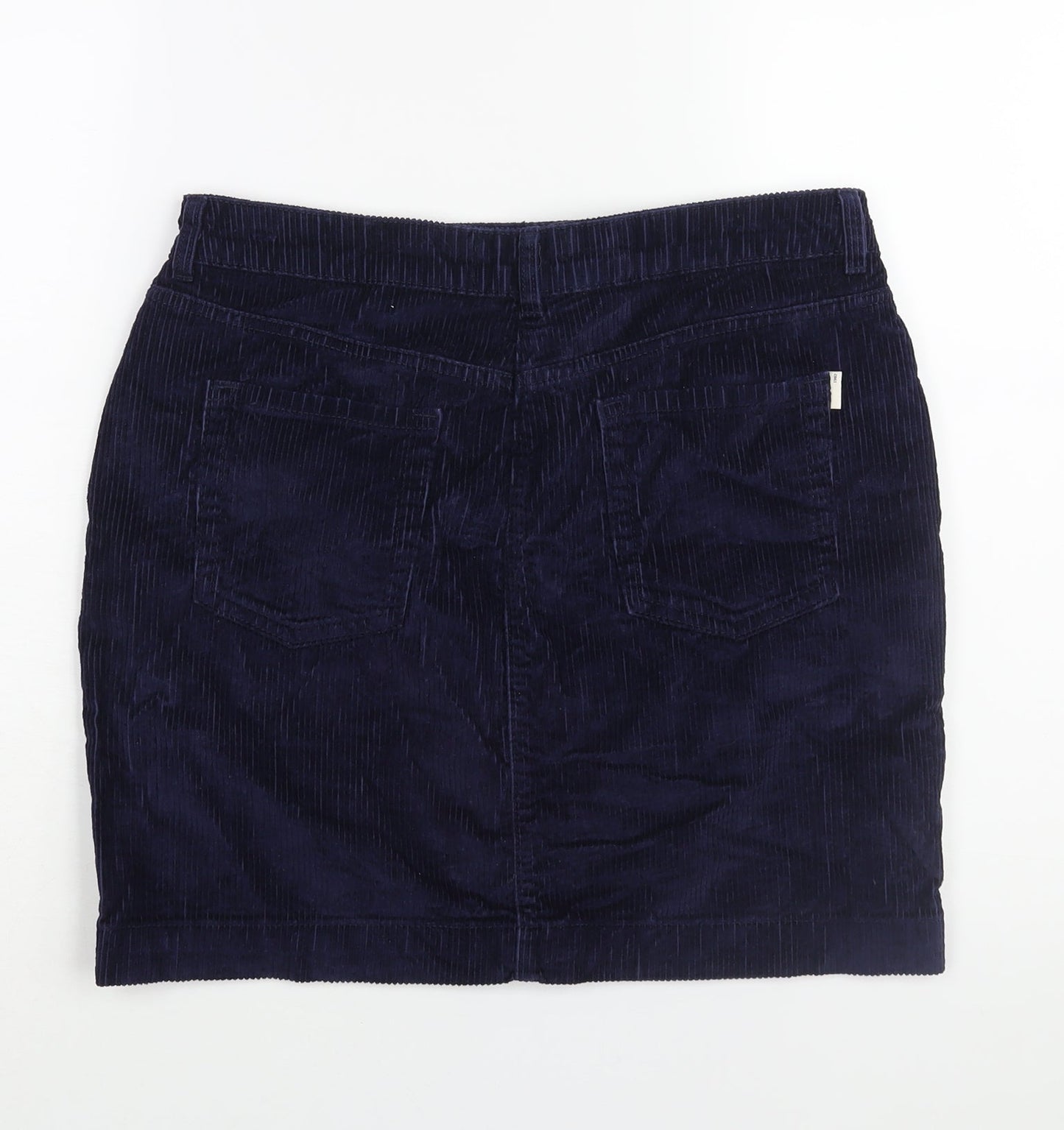 NEXT Womens Blue Cotton Mini Skirt Size 12 Zip