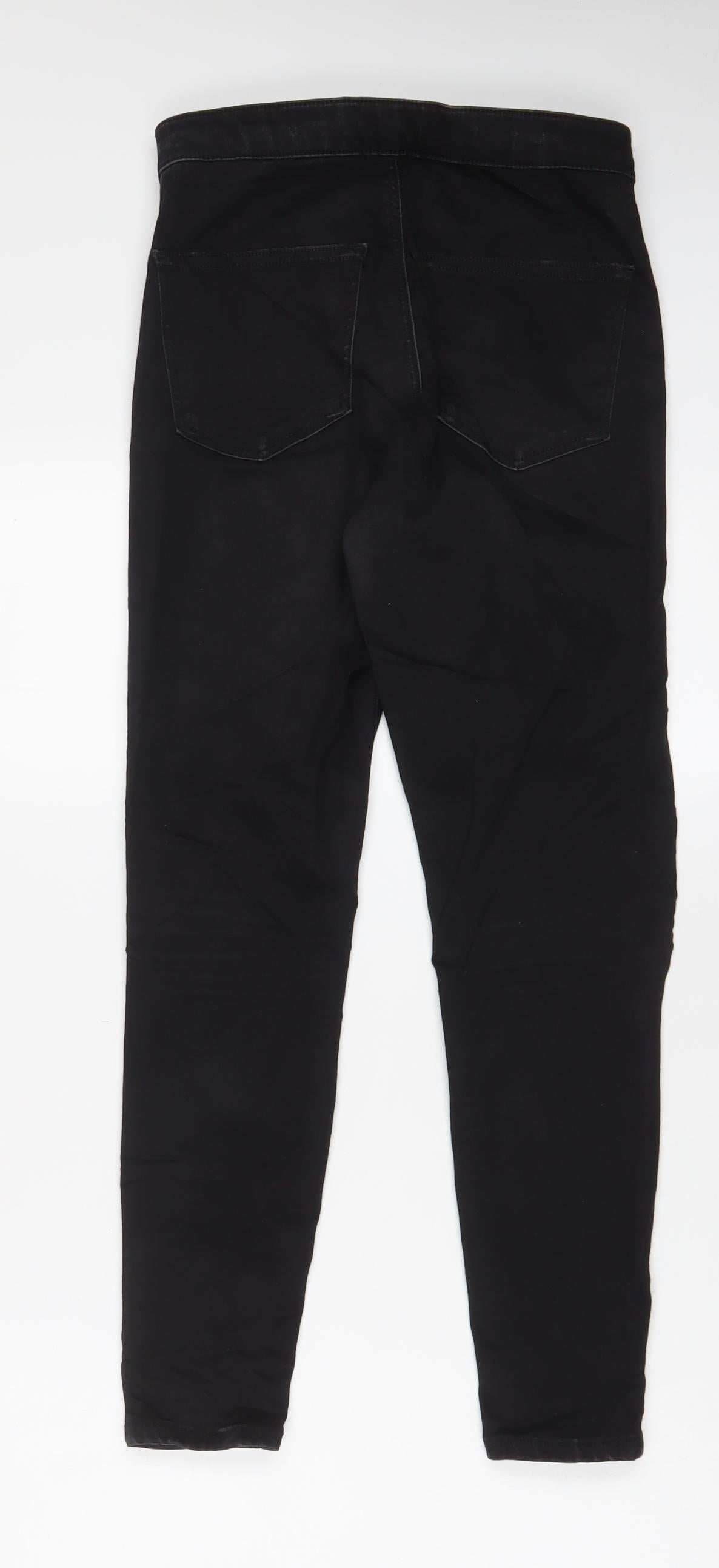 Topshop Womens Black Cotton Skinny Jeans Size 28 in L30 in Regular Zip - Pockets