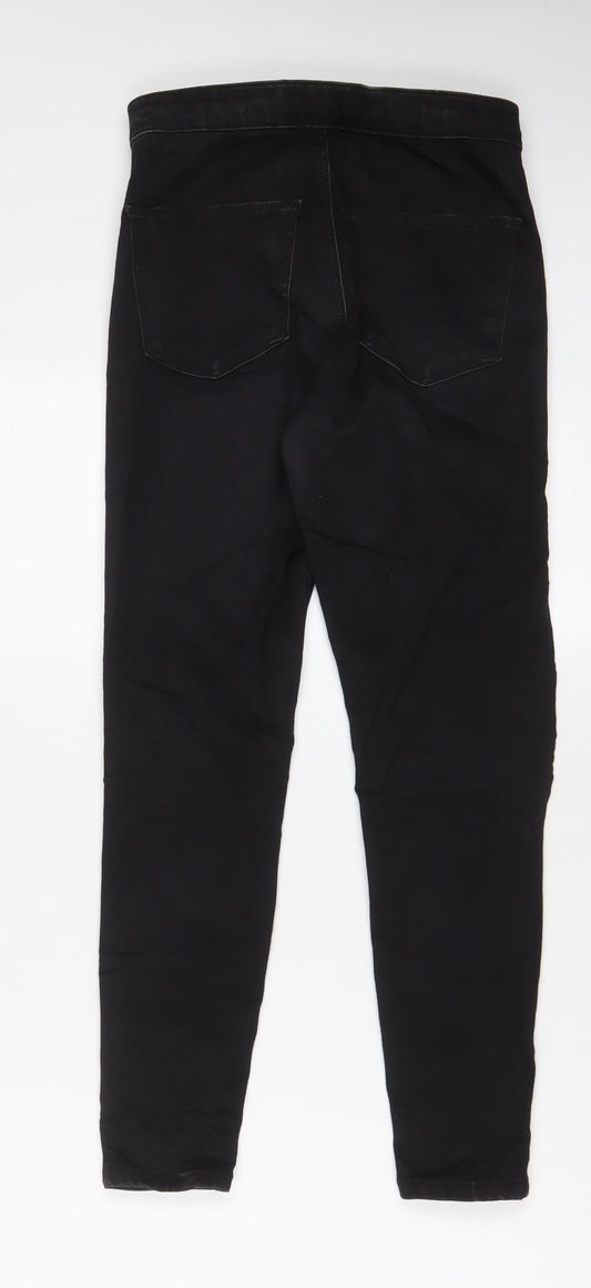 Topshop Womens Black Cotton Skinny Jeans Size 28 in L30 in Regular Zip - Pockets