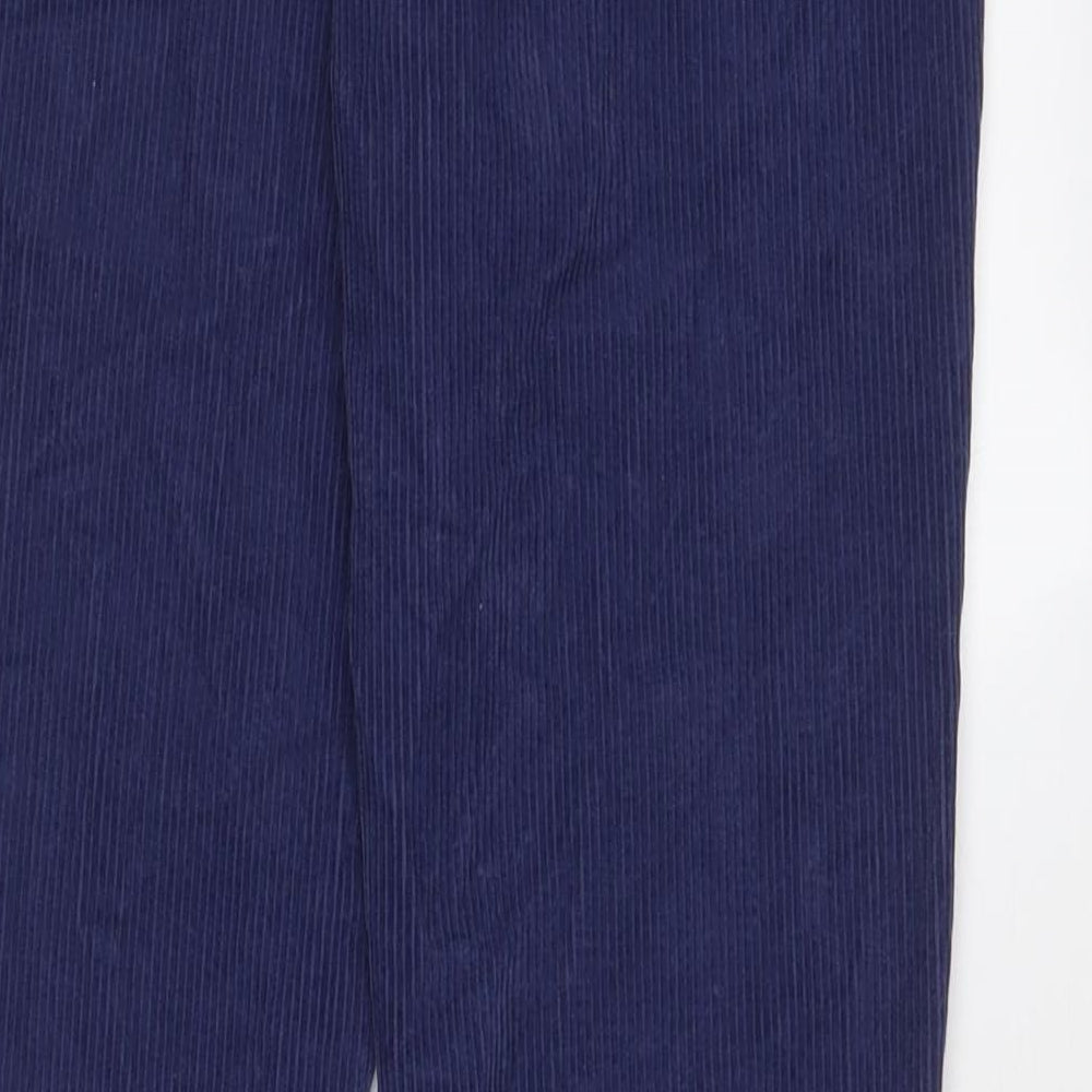 Kickers Womens Blue Cotton Trousers Size 28 in L30 in Regular Zip - Embroidered, Logo